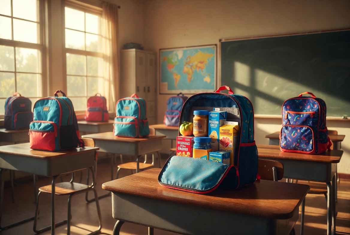 No Hungry Weekend Backpacks: kids receive weekend food, learning tablets, and joy without shame.