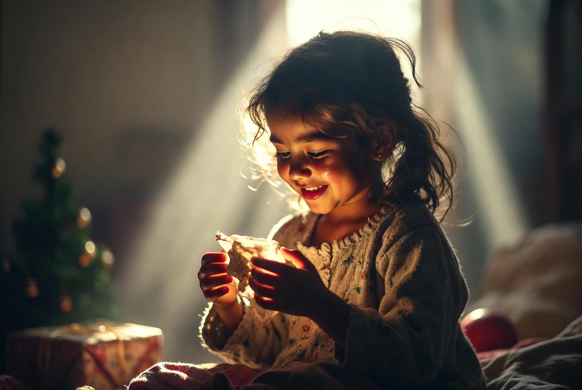 Orphan Christmas: orphaned and foster children open personalized gifts live on stream with global family cheering.
